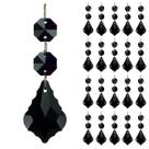 GOLDENHAITAI 20 piezas de prismas de cristal negro con hoja de arce de 38 mm GOLDENHAITAI 20 piezas de prismas de cristal negro con hoja de arce de 38 mm