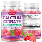 Gomas de citrato de cálcio BVIVLOO 1200 mg para adultos e crianças 60 ct