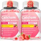 Gomas de citrato de cálcio Sijigood 1200 mg com vitamina D3, pacote com 2 unidades