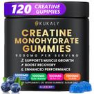 Gomas de Creatina Kukaly 9000 mg Sem Açúcar Sabor Blueberry 120 unidades