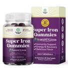 Gomas de ferro extra fortes para mulheres e homens Potente suplemento de ferro mastigável de 45 mg por porção para mulheres e homens com vitamina C para maior absorção Goma de ferro vegana diária sem sabores artificiais