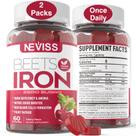 Gomas de ferro NEVISS, raiz de beterraba com ferro, metil B12, folato 120 ct