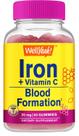 Gomas de ferro WellYeah 20 mg de vitamina C Blood Support 60 ct