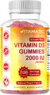 Gomas de vitamina D3 Vitamatic 2000 UI sem açúcar 120 porções