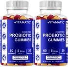 Gomas probióticas sem açúcar vitamático, 5 bilhões de CFUs, pacote com 2