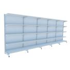 Gondola Parede 170 Fit Kit 5 Metros Branco 25 Bandeja Sp Etiqueta