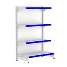 Gondola Ponta 137 FIT Branco 4 Bandeja Pe Azul