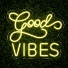 Good Vibes Led Neon Placa Decorativa Festa, Sala, Quarto