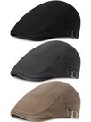 Gorra Plana SATINIOR Estilo Newsboy para Hombre 3 Piezas (Negra, Gris, Café)
