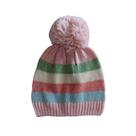 Gorro b+ infantil com pompom listrado tamanho único