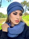 Gorro Bombom Tricô de Minas Gerais Azul