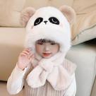 Gorro Com Cachecol Infantil Personagem Panda Frio Inverno