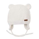 Gorro de bebê BAVST Winter com aba de orelha, urso fofo de 0 a 2 anos, branco