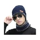 Gorro De Ciclismo Masculino De Inverno Quente Em Lã E Algodão Com Proteção Para O Pescoço E Cachecol