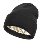 Gorro De Inverno Feminino Em Tricô Com Forro De Cetim, Grosso, Macio E Quente