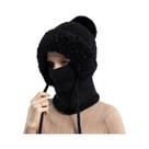 Gorro De Inverno Feminino Em Veludo Tricotado Com Proteção Para as Orelhas E Capuz Integrado