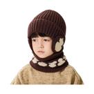 Gorro De Inverno Infantil Com Proteção Para as Orelhas, Cachecol Quente De Algodão, Macio,