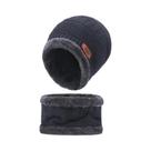 Gorro De Inverno Masculino Com Forro De Lã, Cachecol De Lã Grosso, Balaclava, Máscara De Esqui