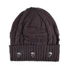 Gorro De Inverno Masculino Em Tricô Com Padrão De Caveira Em Metal, Gorro De Veludo Grosso