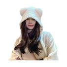 Gorro De Inverno Quente Para Meninas Com Proteção Para as Orelhas, Touca De Lã De Crochê Com Gorro De Inverno Quente Para Meninas Com Proteção Para as Orelhas, Touca De Lã De Crochê Com