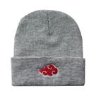Gorro De Inverno Tricotado Preto Unissex, Boné De Cosplay Anime Ninja Com Nuvem Vermelha E Bordado