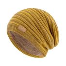 Gorro De Inverno Unissex Com Listras E Forro De Pelúcia, Chapéu Tricotado Quente Para Homens E