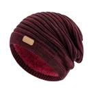 Gorro De Inverno Unissex Com Listras E Forro De Pelúcia, Chapéu Tricotado Quente Para Homens E Gorro De Inverno Unissex Com Listras E Forro De Pelúcia, Chapéu Tricotado Quente Para Homens E