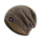 Gorro De Inverno Unissex Em Tricô Com Forro De Pelúcia E Letra F, Boné Quente Para Homens E Mulheres