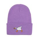 Gorro De Inverno Unissex Tricotado Com Bordado De Ganso, Touca Quente Para Homens E Mulheres Para