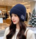 Gorro De La Com Proteçao Para Orelhas Inverno Frio Gorro Termico Unissex Com Estampa Floco De Nerve.