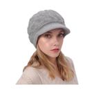 Gorro De Lã Quente E Espesso Com Trançado De Ponto Torcido, Pelúcia, Proteção Contra O Vento Para