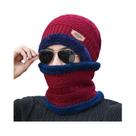 Gorro De Lã Quente E Grosso Com Cachecol De Fleece Para Homens E Mulheres - Ideal Para Ciclismo E