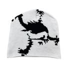 Gorro De Malha Jacquard Com Estampa De Caveira Quente, Acessório De Moda Casual Para Outono Inverno