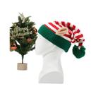 Gorro De Natal Listrado Com Orelhas Pequenas, Gorro De Tricô Para Festas De Inverno, Presente De