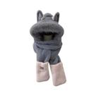Gorro De Pelúcia Quente Com Proteção Para as Orelhas De Raposa, Cachecol Integrado, Estiloso Para O Gorro De Pelúcia Quente Com Proteção Para as Orelhas De Raposa, Cachecol Integrado, Estiloso Para O