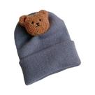 Gorro De Tricô Infantil Com Desenho De Urso, Quente Para Outono E Inverno, Touca Macia Para Meninos