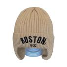 Gorro De Tricô Quente De Inverno Para Meninas E Meninos, Boné Vintage Bordado BOSTON Para Crianças