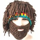 Gorro estilo rasta com barba para adultos, lã feita à mão Gorro estilo rasta com barba para adultos, lã feita à mão