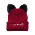 Gorro feminino com orelha de gato fofo, chapéus quentes de inverno para mulheres Gorro feminino com orelha de gato fofo, chapéus quentes de inverno para mulheres