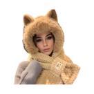 Gorro Feminino Com Orelhas De Gato E Pom-Pom, Forrado Com Lã Macia, Chapéu De Inverno Fofo, Boné De