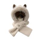 Gorro Feminino Com Orelhas De Gato E Pom-Pom, Forrado Com Lã Macia, Chapéu De Inverno Fofo, Boné De Gorro Feminino Com Orelhas De Gato E Pom-Pom, Forrado Com Lã Macia, Chapéu De Inverno Fofo, Boné De