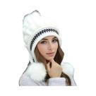 Gorro Feminino De Inverno Quente Com Forro De Lã E Protetor De Orelha, Touca De Malha Casual Grossa