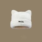Gorro Feminino De Inverno Quente De Pelúcia Com Orelhas De Gato, Elástico, Tricotado, Com Detalhe Gorro Feminino De Inverno Quente De Pelúcia Com Orelhas De Gato, Elástico, Tricotado, Com Detalhe
