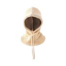 Gorro Feminino De Tricô Grosso E Quente Com Capuz Balaclava, Gola Falsa De Moda E Xale Para Inverno