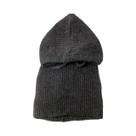 Gorro Feminino De Tricô Grosso E Quente Com Capuz Balaclava, Gola Falsa E Xale Integrado Touca De