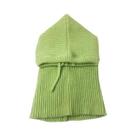 Gorro Feminino De Tricô Grosso E Quente Com Capuz Balaclava, Gola Falsa E Xale Integrado Touca De