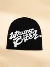 Gorro Feminino De Tricô Quente E Moderno Com Letras Pequenas Em Jacquard Para Uso Diário No Outono E