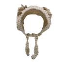 Gorro feminino MOSSTYUS, crochê, tricotado, orelhas de gato, bege
