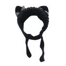 Gorro feminino MOSSTYUS, tricotado com orelhas de gato, preto Gorro feminino MOSSTYUS, tricotado com orelhas de gato, preto