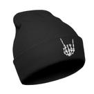 Gorro Ikenacy Skull Goth Knit preto unissex de inverno